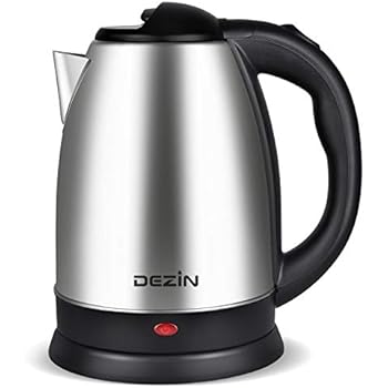 Dezin Electric Kettle Water Heater Upgraded, 2L Stainless Steel Cordless Tea Kettle Boiler, Fast Boil Water Warmer with Auto Shut Off and Boil Dry Protection Tech for Coffee, Tea, Beverages