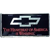 Heartbeat of America is Winning Embossed Metal auto tag 6 x 12