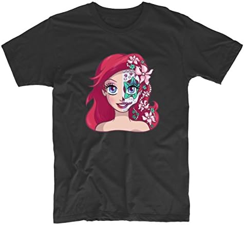 Sugar Skull Series Ariel Disney The Little Mermaid Printing T Shirt Custom Tee