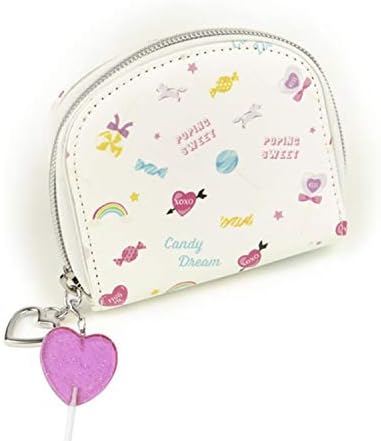 Amazon ミニ財布 コンパクト 女の子 小学生 中学生 小さい お財布 ウォレット 可愛い 小銭入れ カジュアル キュート 総柄 パステル アイボリー バッグ スーツケース