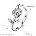 HMILYDYK 925 Sterling Silver Women Rose Detailed Rings Classic Vintage Flower Engagement Ajustable Band