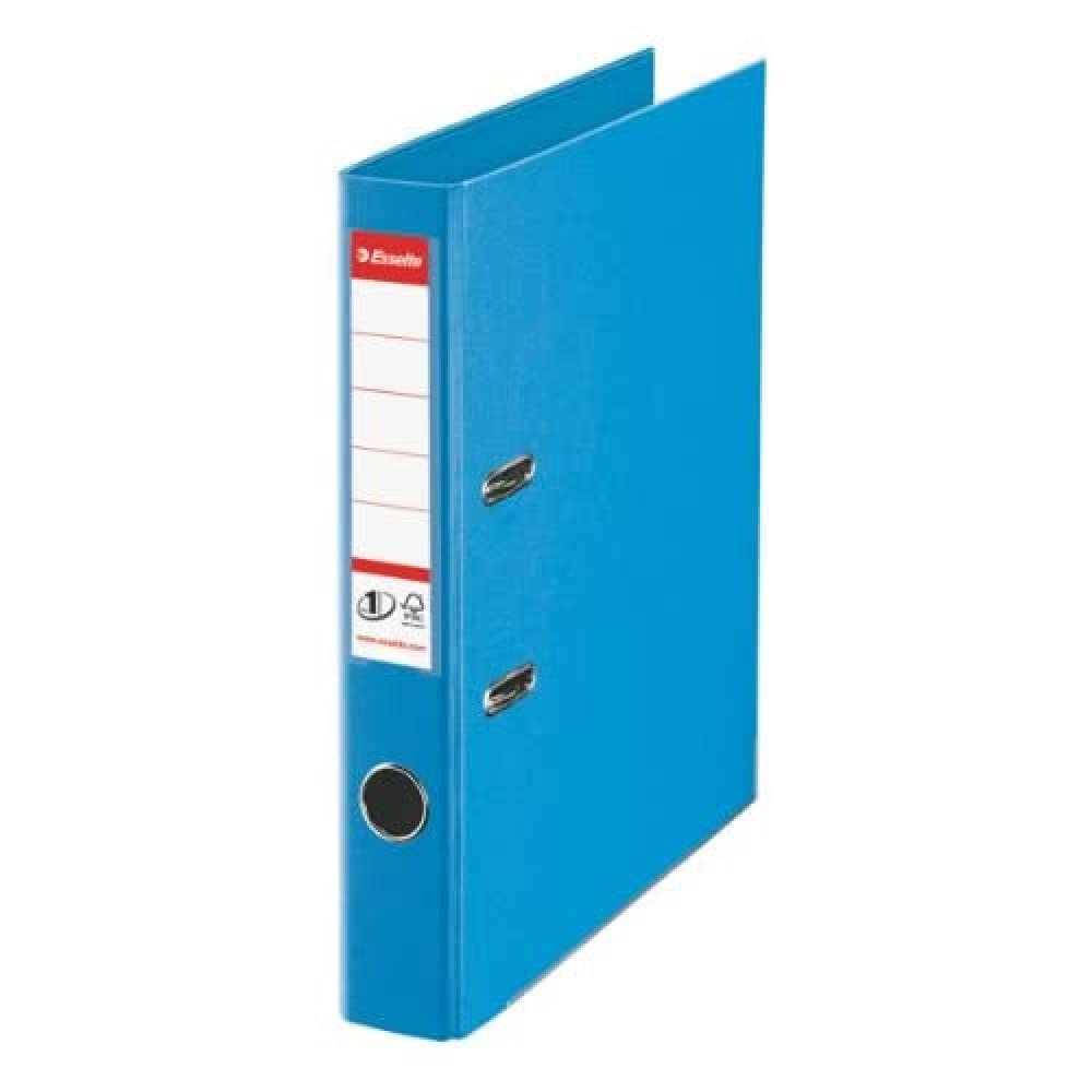 Esselte DIN A4 Folder, Light Blue, 52 mm Spine Width, Plastic, Pack of 1, 811411, 350 Sheets Capacity