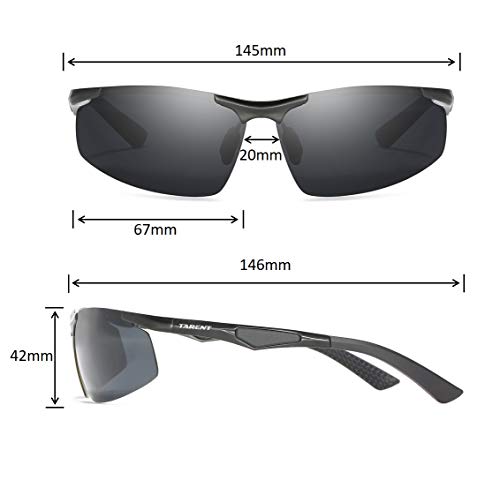 Tarent Sonnenbrille Herren polarisiert mit Hochwertiger Al+Mg Metallrahmen, Fahrradbrille Sportbrille Fahrer Brille für Wandern Motorradfahren Golfen und Fischen – Bild 5