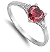 Sterling Silver Simulated Ruby Heart Ring Love Rhodium Finish Band Solid 925 Size 3