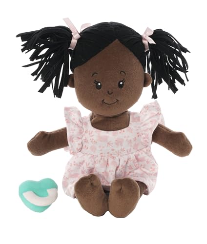 Love, Stella Soft Baby Doll for 1 + Year Old by Manhattan Toy - Brown with Black Pigtails