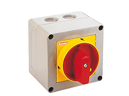 Lovato Electric 7GN3210P25 Rotary Cam Switches, Gn Series, P25 Version in Enclosure with Padlockable Rotating Handle. On/Off Switch, Three Poles, Scheme 10, 32 Amp