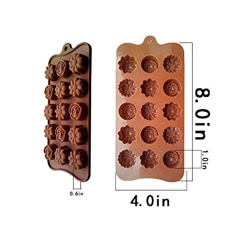 Aogist Silicone Candy Chocolate Jelly Molds, BPA Free Cake Baking Mold, Different Styles Ice Cube Molds 6 Pack