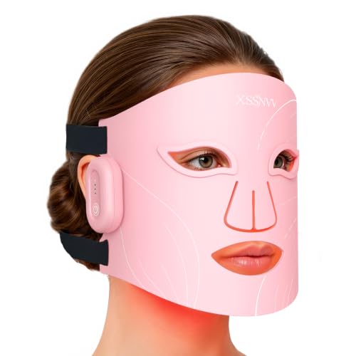 XSSNVV LED Face Mask with Red Light and 272 Infrared LEDs 850nm NVV04 | Multi-Color LED Face Mask, Wireless and Rechargeable, Flexible Silicone for Home Skin Care