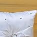 Remedios Ivory Satin Double Hearts Decoration Wedding Ring Bearer Pillow, Ivory 7.5