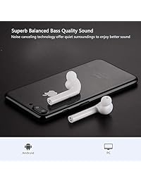 Fantime   Auriculares inalámbricos Bluetooth deportivos con caja de carga, cancelación de ruido, micrófono integrado para iPhone, iPad, Samsung y Android