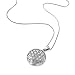 925 Sterling Silver Flower of Life Mandala 27 mm Round Circle Charm Pendant Necklace, 18 inches