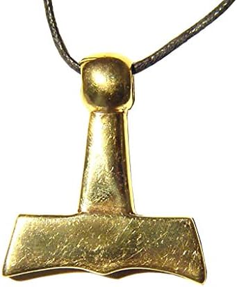 Genuine Bronze Thors Hammer Pendant Necklace Odin Norse Viking Mjollnir