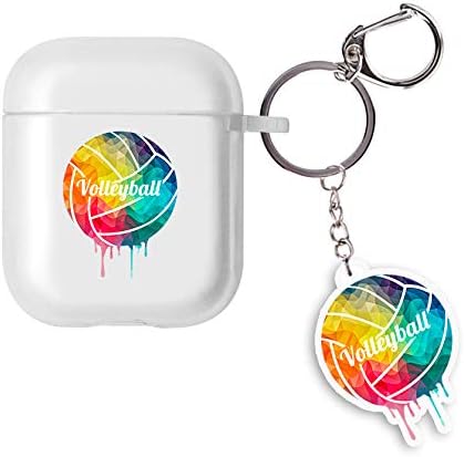 Airpodsケース クリアソフトtpu耐衝撃保護互換性シリコンスキンケース Airpods2 1用 キーチェーンペンダント付き Airpodscleartpu