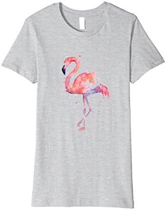 Womens Beautiful Pink Flamingo Summer Fun Beach Tshirt XL Heather Grey