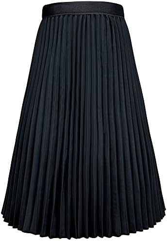 GOLDSTITCH Women's High Waist Pleated Skirt A line Swing Midi