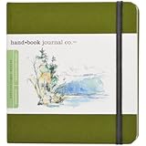 Global Art Materials 721333 5-1/2-Inch by 5-1/2-Inch Drawing Book, The Square in Cadmium Green