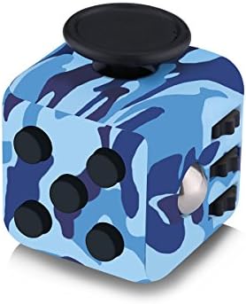 Fidget Toy Cube Dice for Anti-anxiety Stress Relief Children and Adult (Camo Blue)