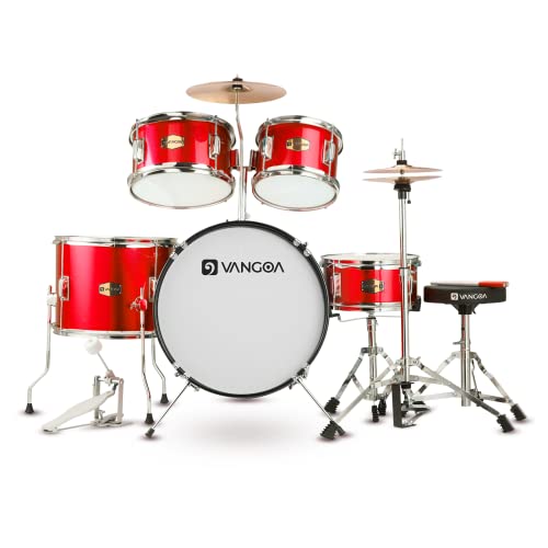 Kids Drum Set, 5 Piece Junior Drum Set For Beginner, 16 Inch Drum Set