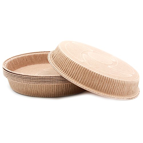Paper Pie Pans Round by Ecobake Easy Release, Faster Baking No Grease Needed Set of 10