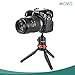 Movo Universal Mini Camera Tripod with Extendable Pole (MV-T1) Adjustable Head, Heavy-Duty Aluminum Travel Stand for DSLR, Mirrorless, GoPro, Smartphones, Compact, Portable