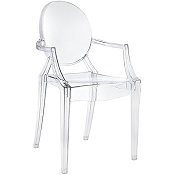 Modway Casper Modern Acrylic Stacking Kitchen And Dining Room Arm Chair In Clear Fully Assembled