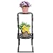 Decorative Black Metal Scrollwork & Leaf Design 3 Tier Potted Plant Stand/Flower Pot Holder Display
