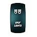 QUNQI STAR 5 pin Laser Backlit Rocker Switch Rock Lights 20A 12V On/Off LED Light Toggle Switch with Jumper Wires Set（SPOR Lights,Orange）