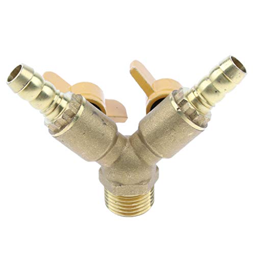 MagiDeal 2 Ways Natural Gas LPG Hose Connector Splitter Gas Pipeline