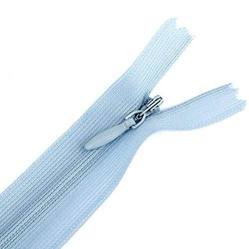 Yzsfirm 10 Pcs 24 Inch Real Silk Sewing Invisible Zipper,Sky Blue Coil Closed Zippers for Tailor Crafts