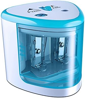 Oureili Battery Operated Electric Pencil Sharpener Colored Pencils Sharpener automatic pencil cutter for kids, adults, artists, or sharpeners for pencils, office professional pencil sharpener (Blue)