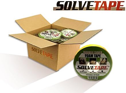 TOP RATED Double Sided Adhesive Tape - Heavy Duty - 0.5 Inch 32 Yards Perfect for Long Term Hold, Easy to Peel Off & No Residue By SolveTape