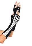 Woven Skeleton Fingerless Gloves Costume Accessory