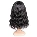 WIGNEE 100% Virgin Human Hair Natural Wave Bob Wigs with Bangs Brazilian Human Hair Wave Wigs Natural Black Color (natural wave bob with bang - natural black)