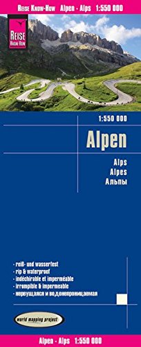 Download Alps Travel Map - 1:550,000 (English, Spanish, French, German and Russian Edition)
