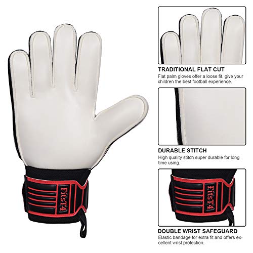 FitsT4 Kids Goalie Gloves Soccer Goalkeeper Gloves with Double Wrist