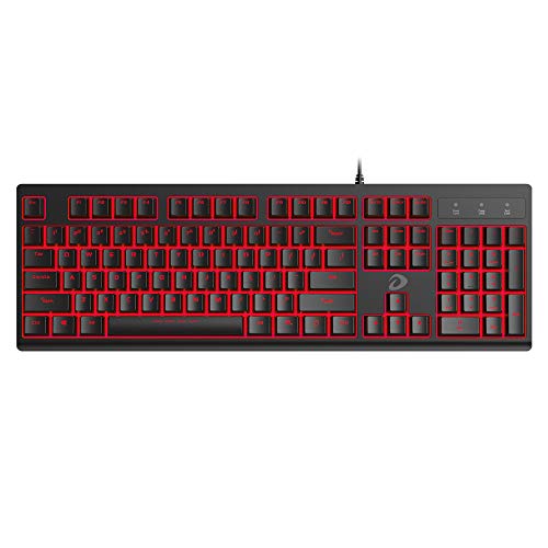 DAREU Quiet Wired Keyboard, LED Backlit Mechanical Feeling Keyboard