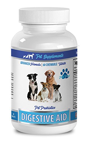 PET SUPPLEMENTS Dog probiotics and Digestive enzymes - Dog Digestive AID - PROBIOTICS - Powerful Formula - Vegetable stearic - 1 Bottle (60 Chews)