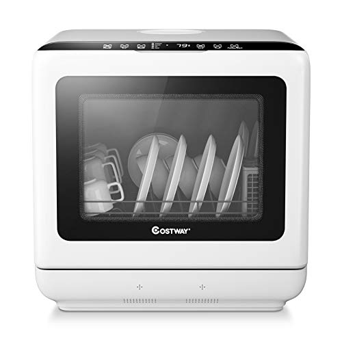 COSTWAY Portable Countertop Dishwasher, with 5Liter Builtin Water