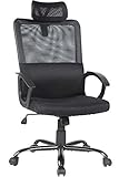 Smugdesk Ergonomic Office Chair Adjustable Headrest Mesh Office Chair Office Desk Chair Computer Task Chair (Black) - 2579