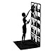 Balvi The Library Metal Bookend – Decorative and Functional Book Holder for Home and Office – Sturdy Black Design with Anti-Slip Bumpers – Ideal Gift for Book Lovers – Sujetalibros