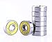 Mini Skater Abec 9 Precision 608 ZZ Bearings for Longboards and Skateboards (8pcs,Yellow)