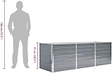 vidaXL Garden Raised Bed Outdoor Grey Galvanised Steel Planter 240x80x77 cm view 4