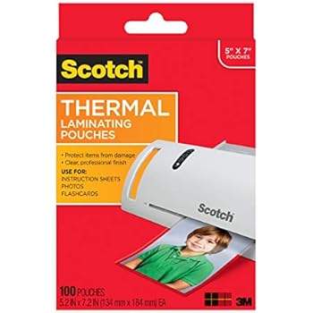 Scotch Thermal Laminating Pouches, 5 x 7-Inches, Photo Size, 100-Pouches (TP5903-100)