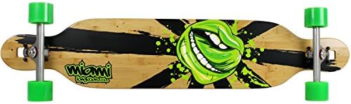 Miami Longboard Bamboo/Fiberglass Mouth Caliber/Method Complete Skateboard, 8.5" x 42"