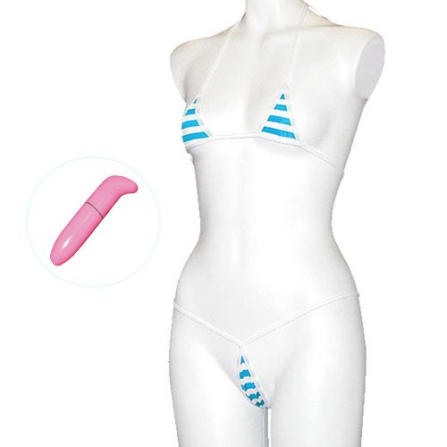 【極エロランジェリーセット】ピアチューレミニブラレット&プチショーツストライプ+Gクリックミニおまけ付き