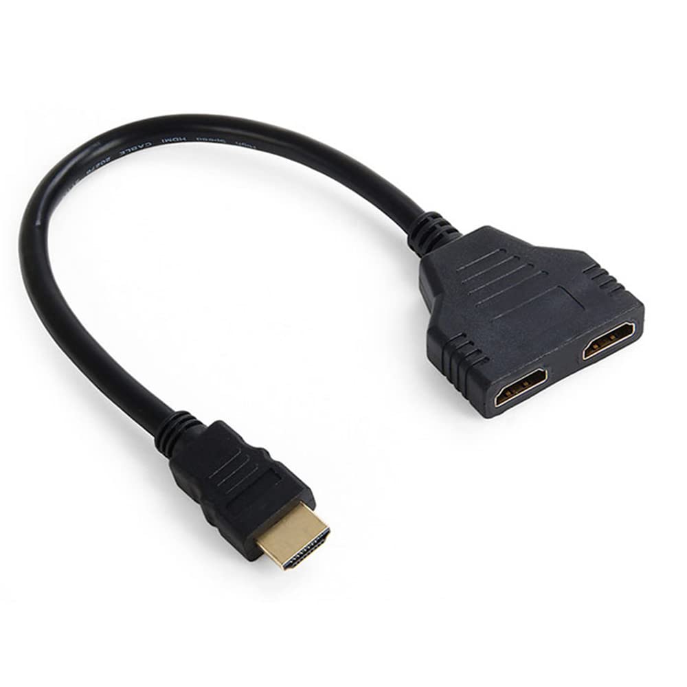 JSER HDMI Male to 2 HDMI Female 1 In 2 Out Splitter Cable Adapter Converter