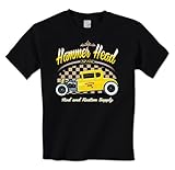 Hammer Head Rod & Kustom Design -Hot Rod Pinstripe Checkered Flag Mens T-Shirt