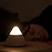 Jhua Creative Volcano Sharp Design Smart Night Light USB LED Wooden Night Light Energy Saving Table Lamp Children Desk Bed Beside Lamp with Switch for Baby/Kids/Adults Bedroom