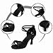 DKZSYIM Women's Satin Latin Dance Shoes Professional Ballroom Salsa Practice Performance Dancing Shoes,217-Black-7,US 7