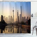 Ambesonne Landscape Shower Curtain, Shanghai